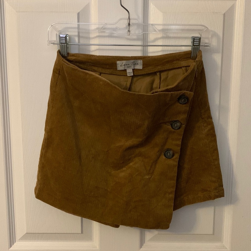 High wasted corduroy skort